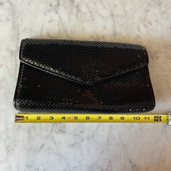 Vintage Whiting and Davis Black Mesh Clutch Purse - Picture 6 of 14